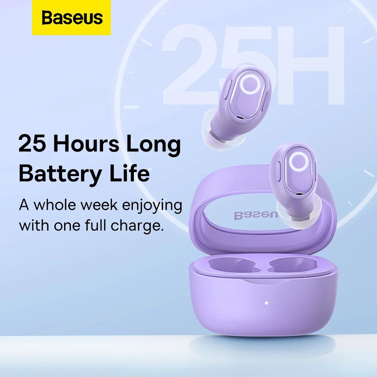 Baseus Bowie WM02 PLUS True Wireless Earphones - Purple - Image 4