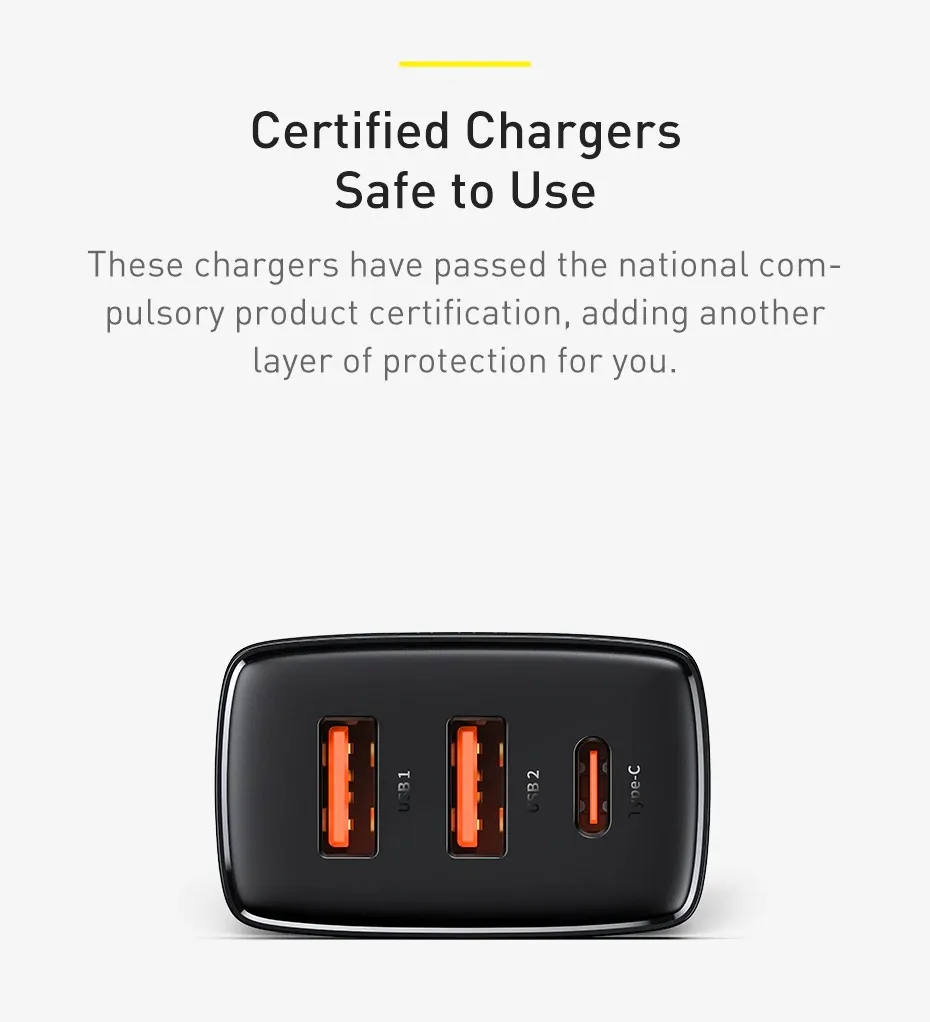 Baseus 30W USB-C Wall Charger, 3-Port PD Quick Charger - Image 7