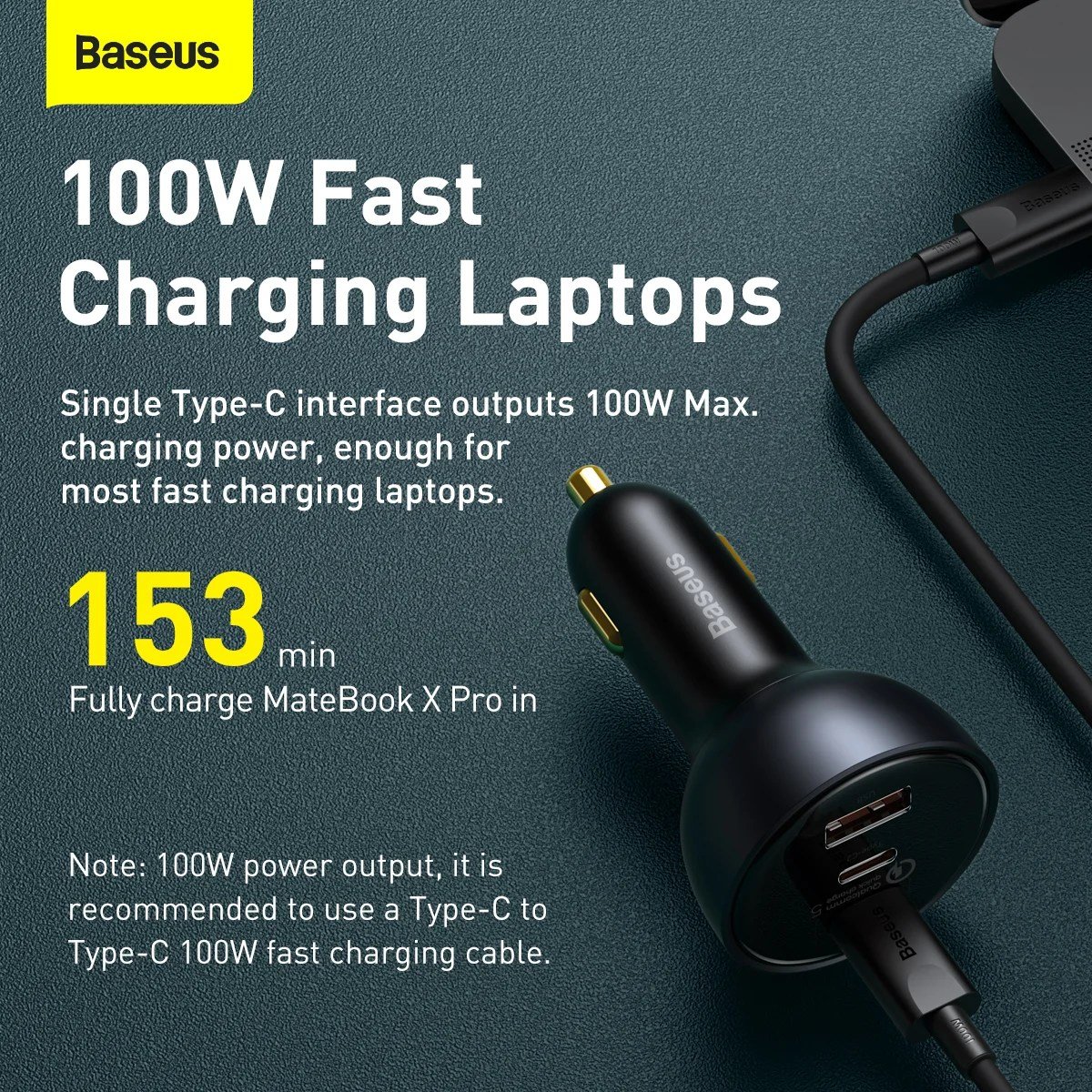 Baseus 160W USB-C Car Charger, Type-C Car Charger, QC5.0 PD3.0 PPS 3 Ports Super Fast Charging - Image 7