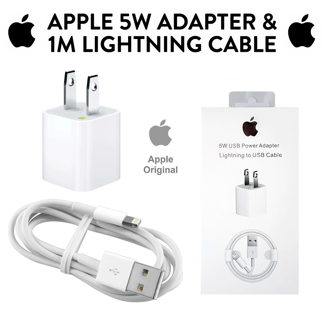 5 Watt Charger Adapter with Cable Compatible For Iphone 5/5S/6/6S/6Plus/7/7Plus/8/8 Plus/Xr/Xs/X/11