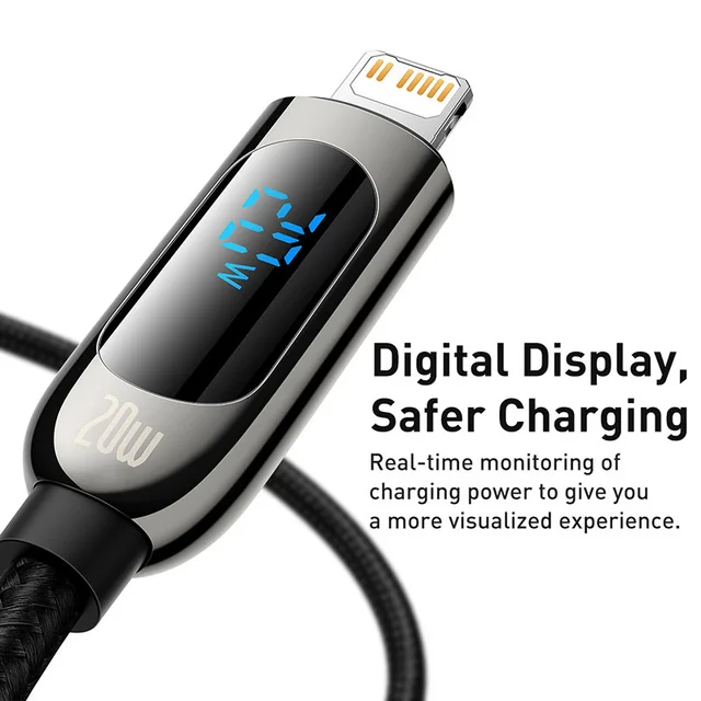 Baseus LED Display USB Type C to Lightning Cable - Image 2