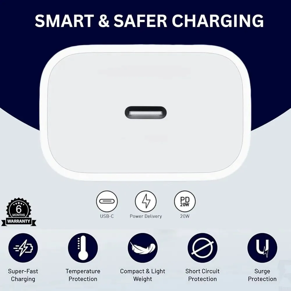 35W/ 25W Original Iphone PD Adaptor Charger,USB C Charger, Quick Fast Charger PD Adapter Plug Delivery Type C Fast Charging for iPhone - Image 3