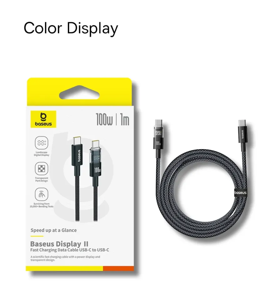 Baseus Display 2 Fast Charging Data Cable C to C 100W