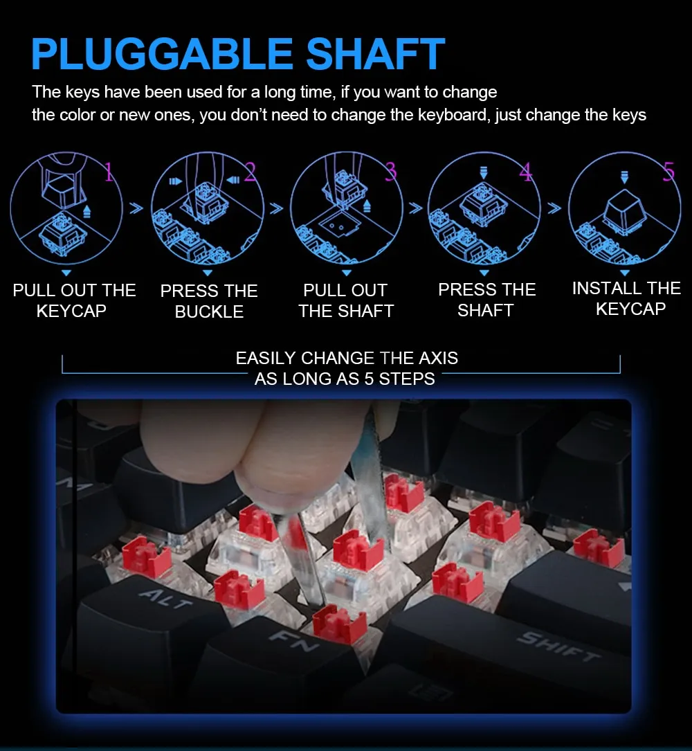 Redragon K630 Dragonborn 60% Wired RGB Gaming Keyboard, 61 Keys Compact Mechanical Keyboard - Image 16