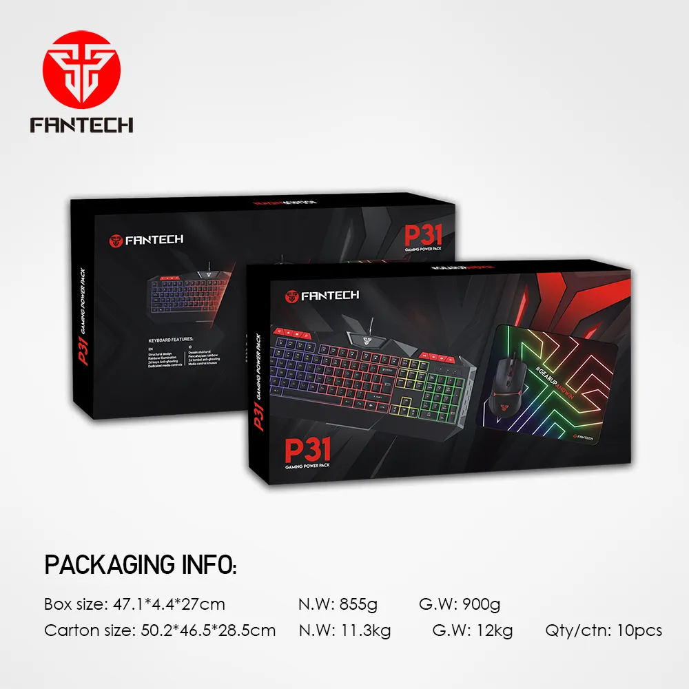 FANTECH P31 RGB Gaming Keyboard- Mouse-Speed Type-Mousepad Combo