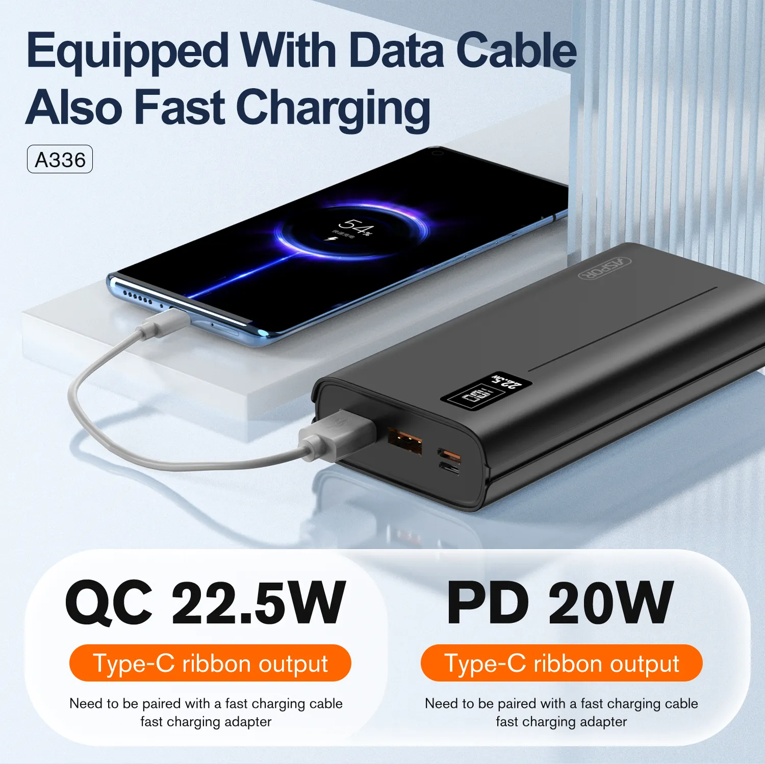 Aspor A336 22.5W 20000mAh Fast Charging Power Bank - Image 3
