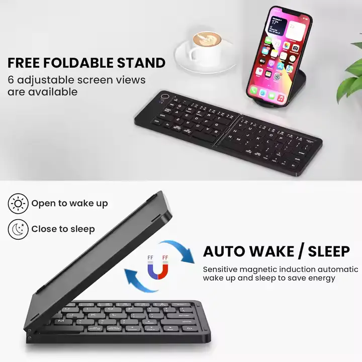 B023 11-inch Foldable & Rechargeable Bluetooth Keyboard - Image 2