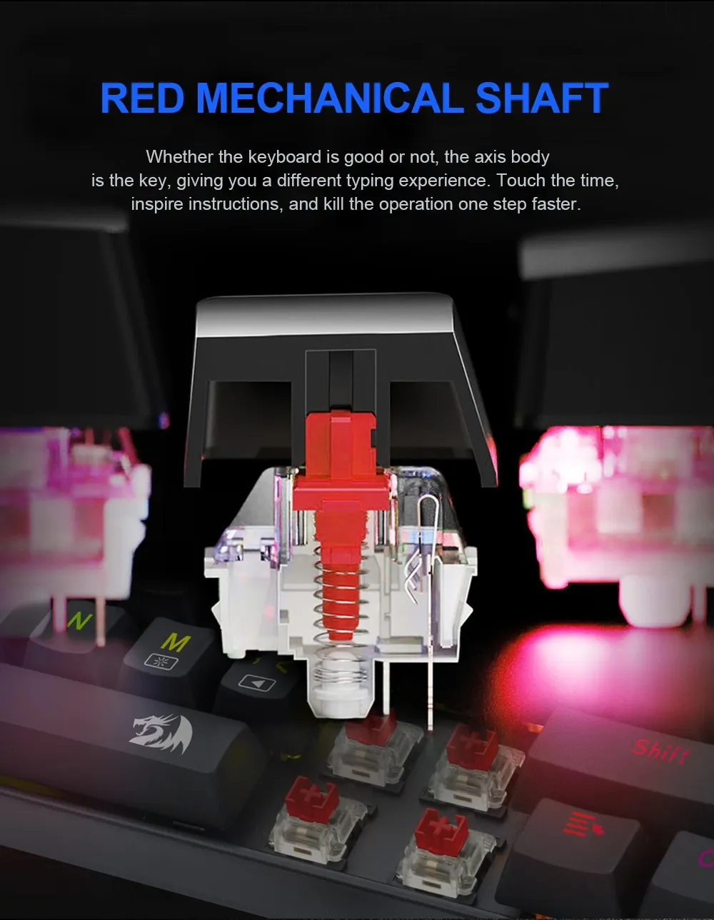 Redragon K630 Dragonborn 60% Wired RGB Gaming Keyboard, 61 Keys Compact Mechanical Keyboard - Image 13