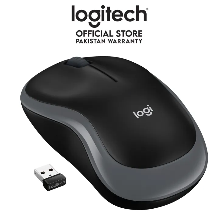 Logitech M185 Wireless Mouse (Swift Grey) with USB Mini Receiver, Compatible with PC, Mac, Laptop