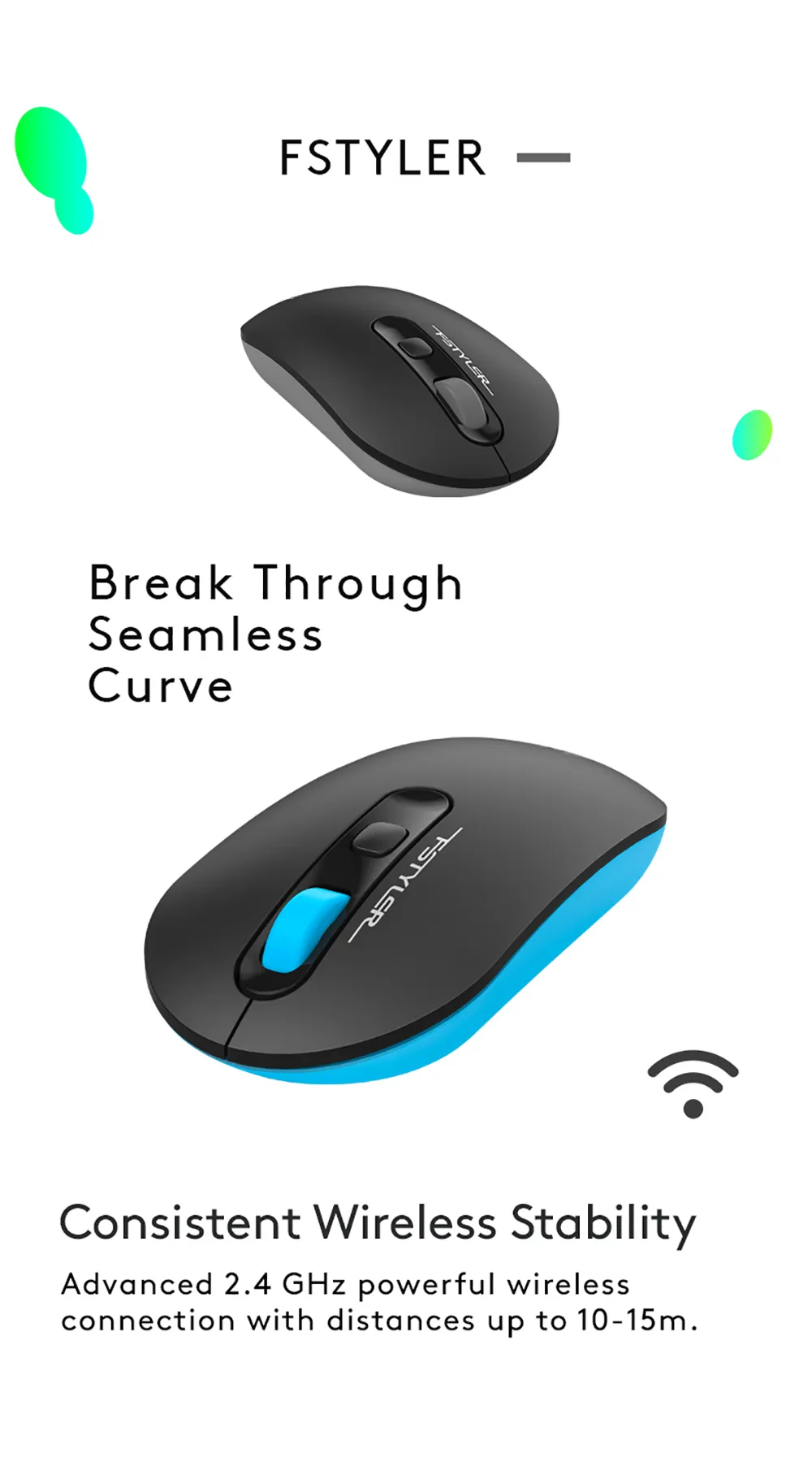 A4tech Fstyler FG20S Silent Click Wireless Mouse - Image 9