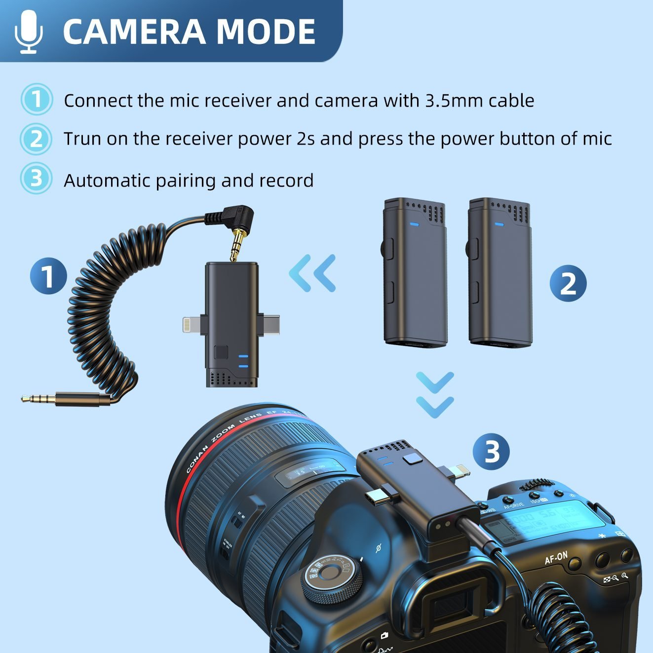 JMARY MW-16 2.4Ghz Wireless Microphone for Mobile and Camera - Image 7